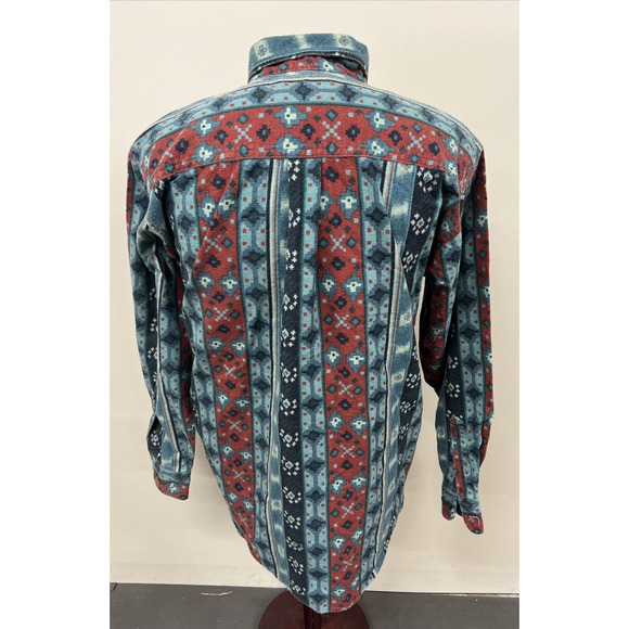 Vintage Woolrich Flannel Shirt Men's Medium Aztec Western Print USA Made Chrty - Picture 3 of 11